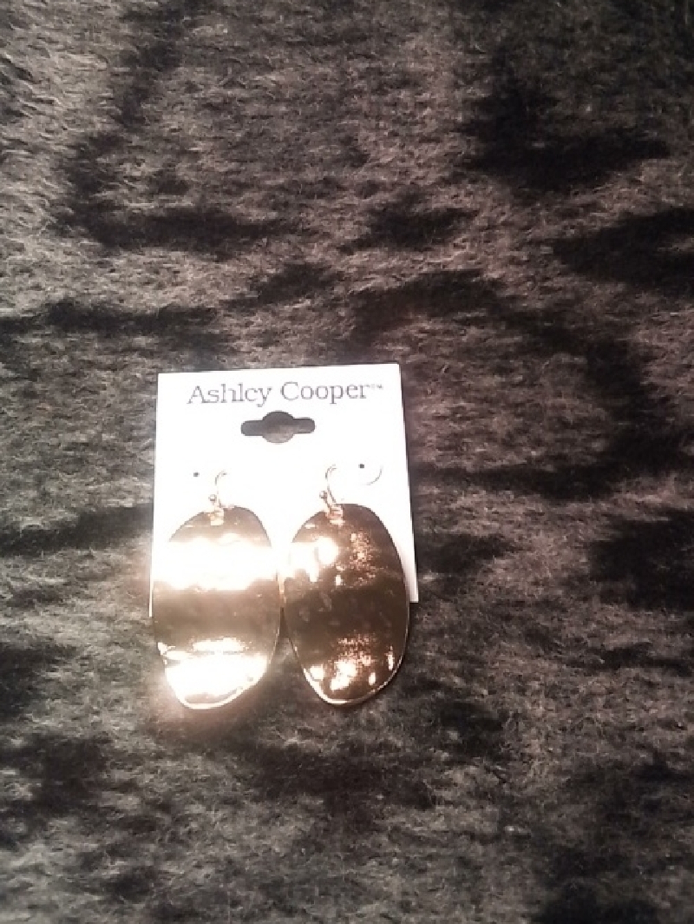 Ashley Cooper Polished Gold Oval Dangle Earrings